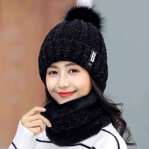 Girls Winter Knitted Beanies Hat Set - Image 5